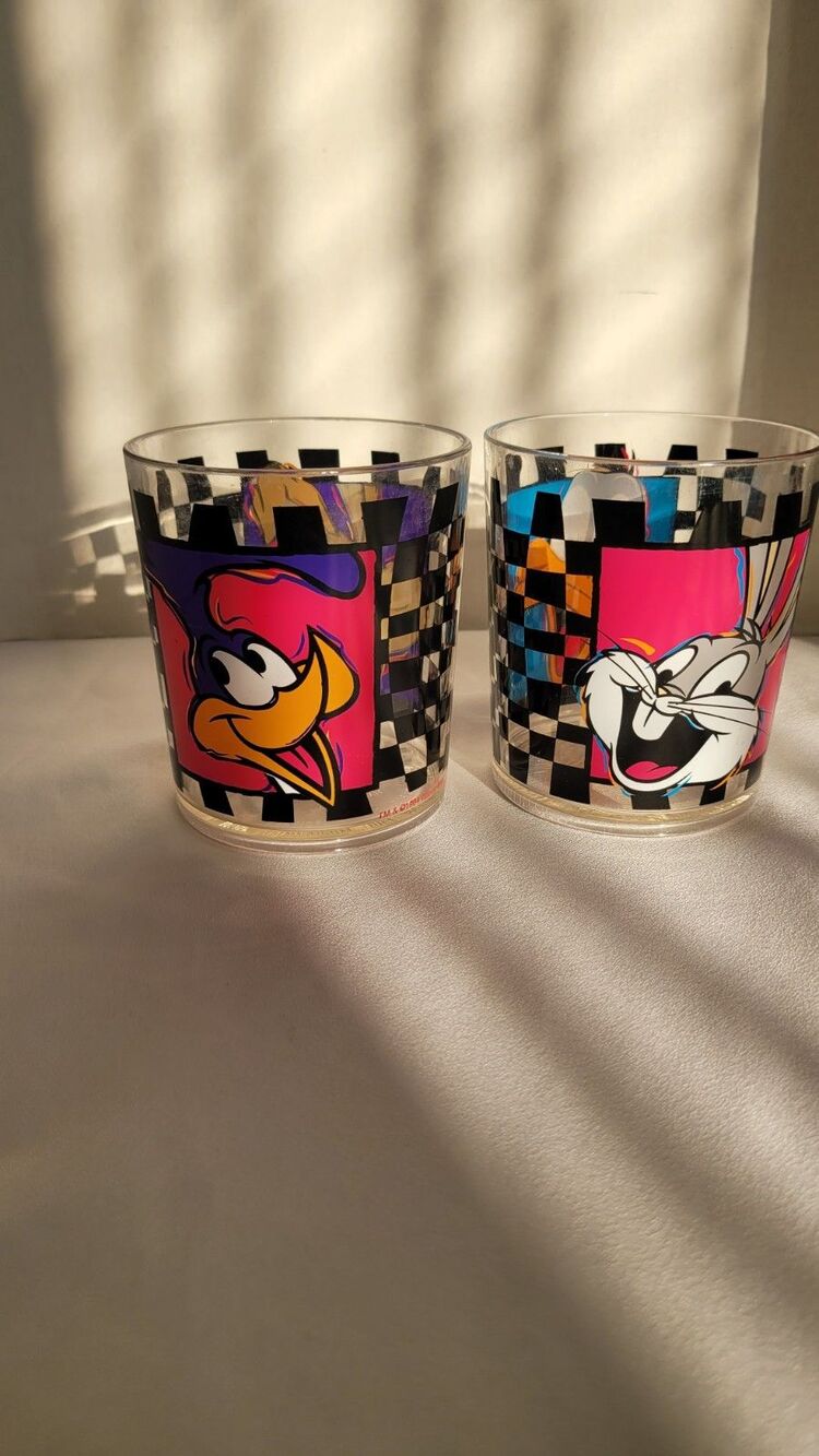 Looney Tunes Zak Designs Plastic Cups Vintage 90s Lot of 2